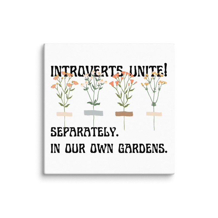 Hand-drawn funny sarcastic gardening introvert canvas wall art product image (2)