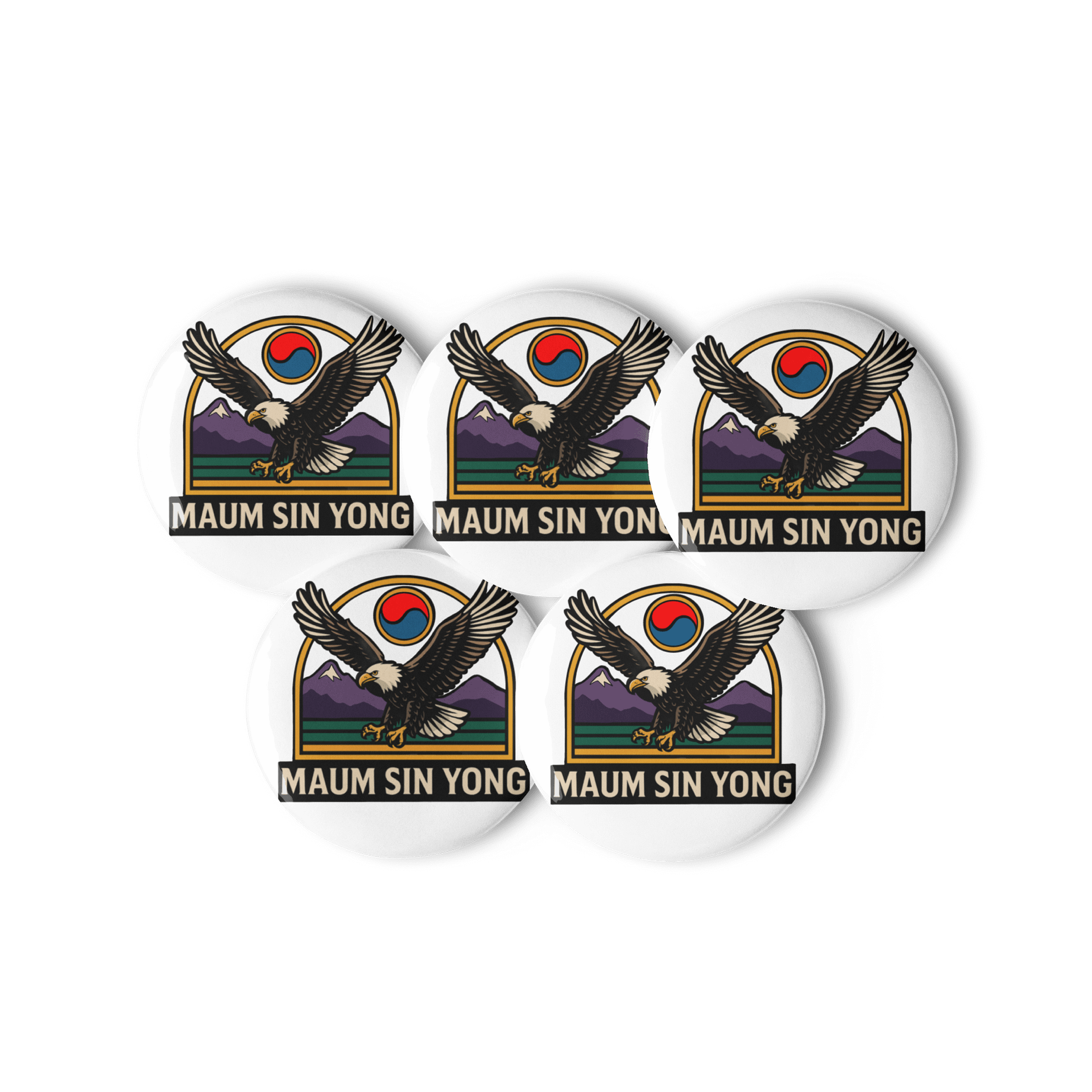 Maum Sin Yong Taekwondo Pin Button Set product image (3)