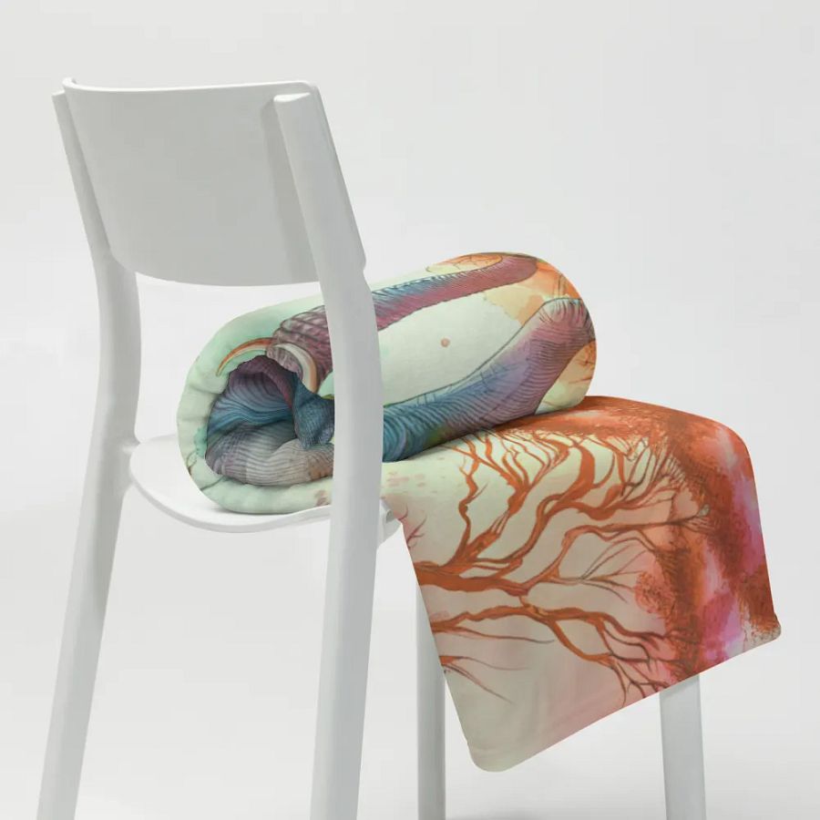 Elephant In The Wild Watercolor Throw Blanket product image (9)
