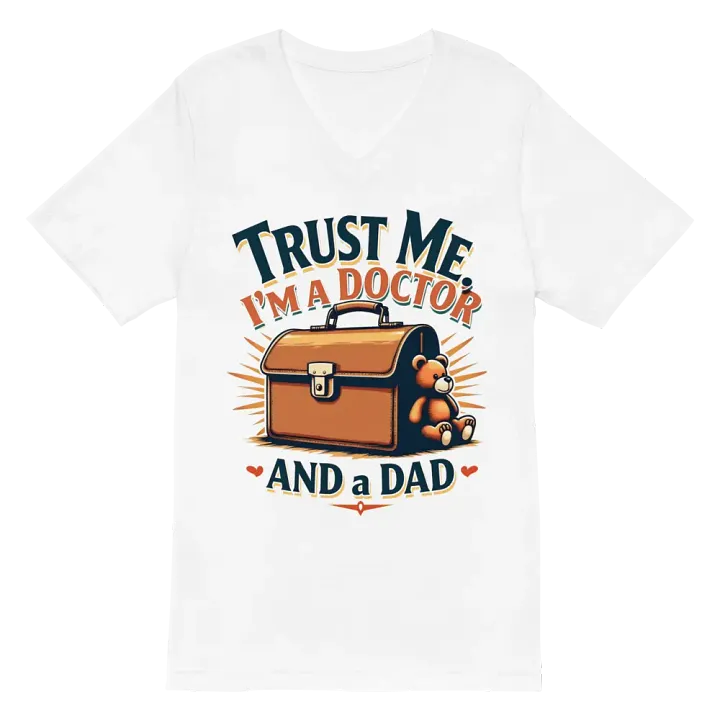 Trust Me, I'm a Doctor and a dad v-neck Tee product image (6)