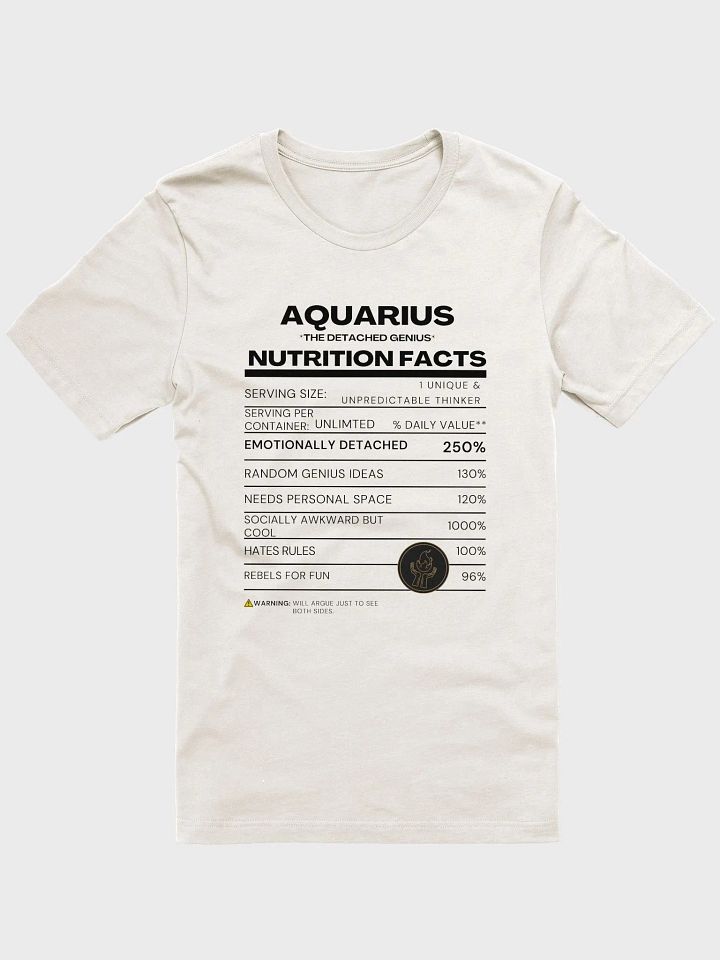 AQUARIUS Nutrition Facts T-Shirt product image (2)