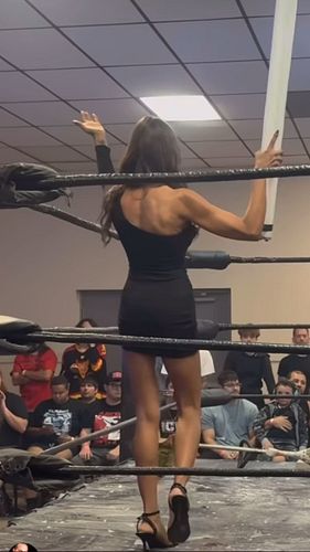 At least I do it in heels & with style! I only work with winners like @breyerwellington !! #prowrestling #manager #hardcorewr...