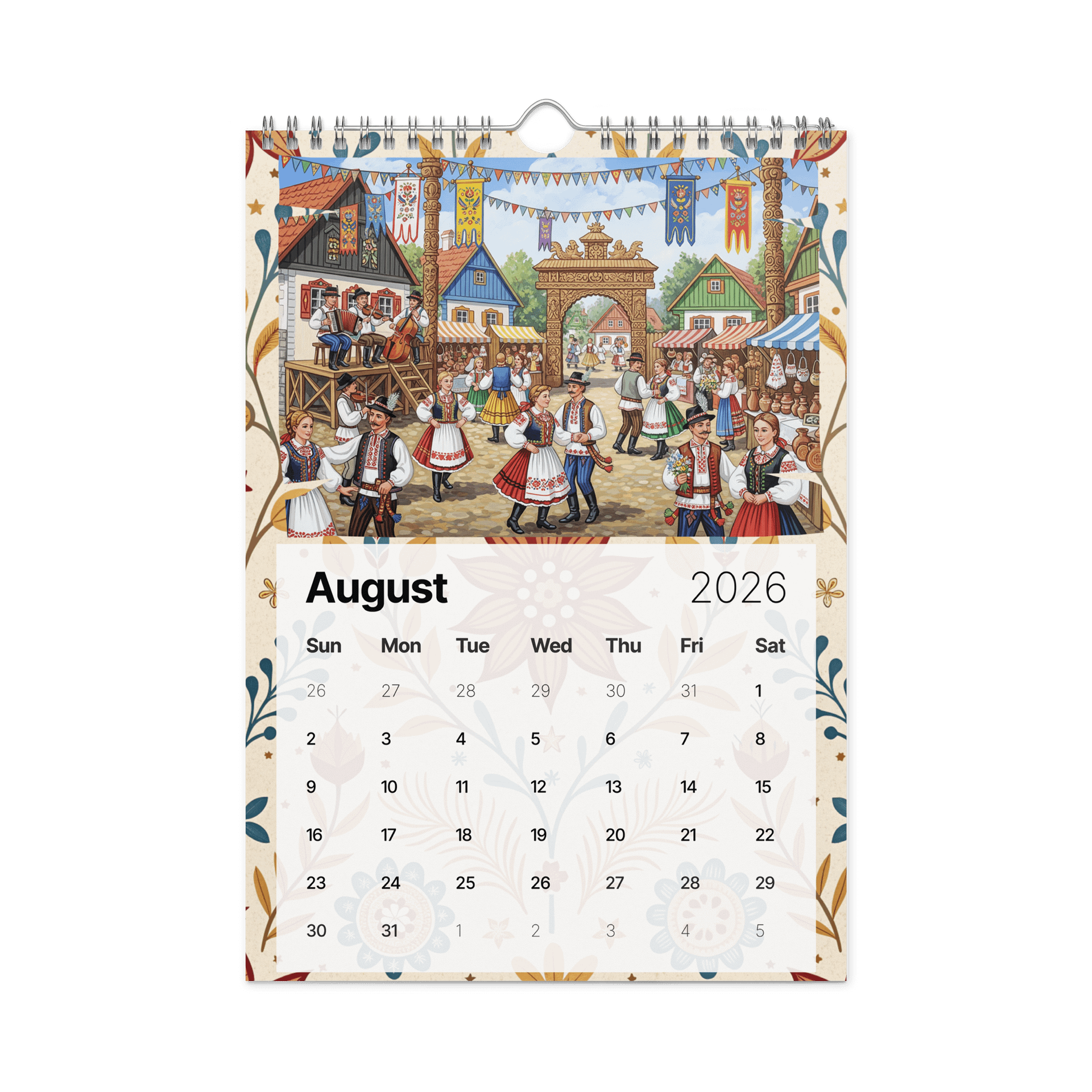 Folk Art Wall Calendar 2026 – A Year of Colorful Tradition and Timeless Charm product image (2)