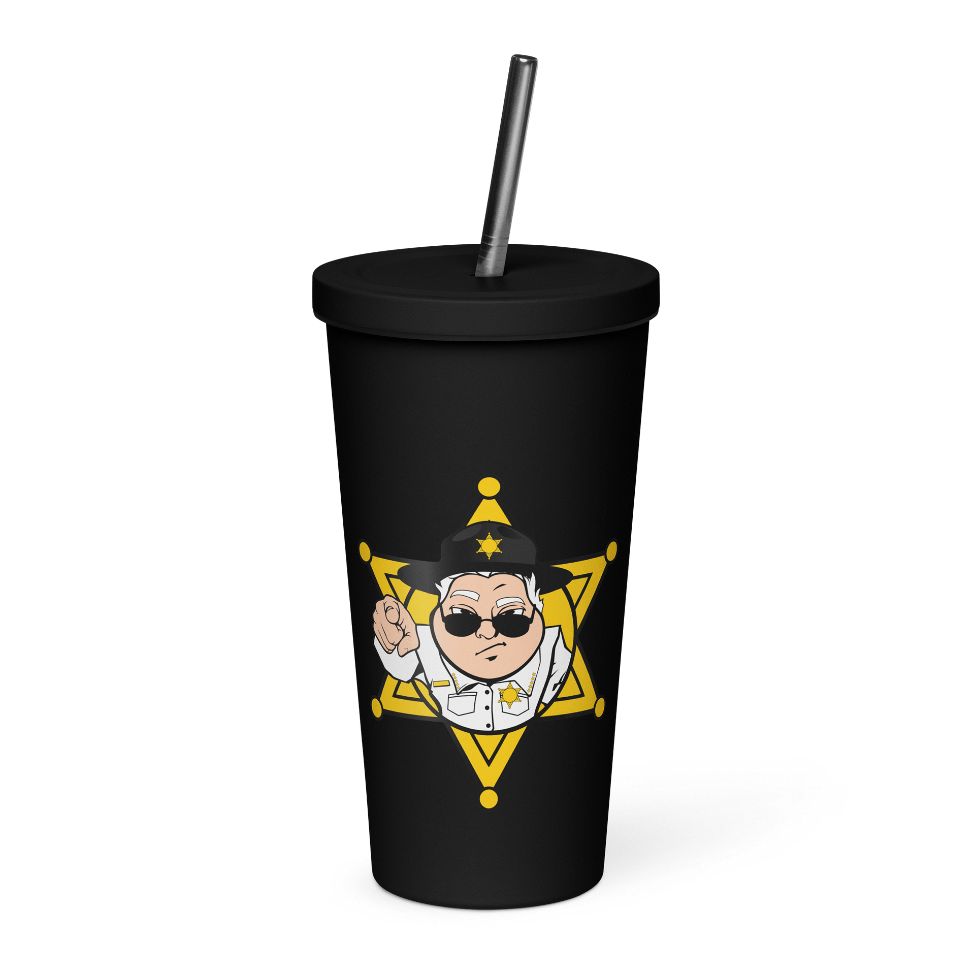Sheriff Logo And Name Insulated Tumbler with a Straw product image (4)