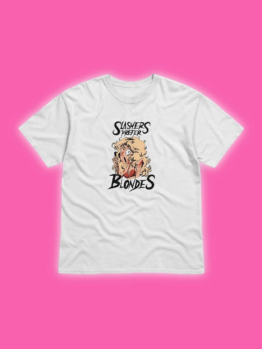 slashers prefer blondes unisex white t-shirt product image (1)