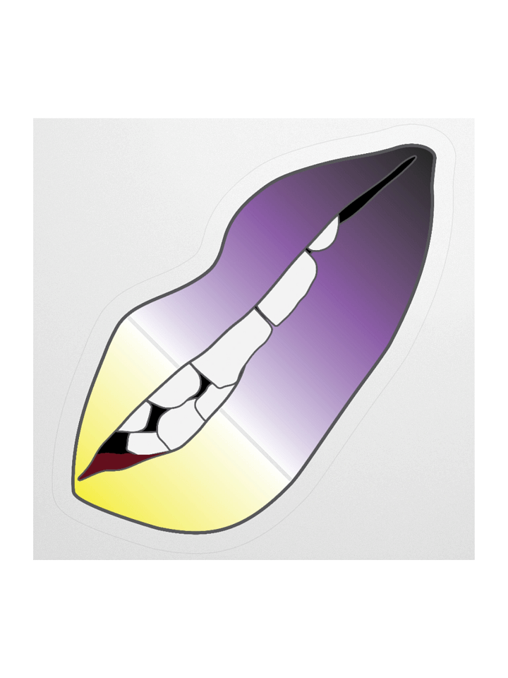Non-binary Pride Gradient Biting Lips Sticker product image (1)