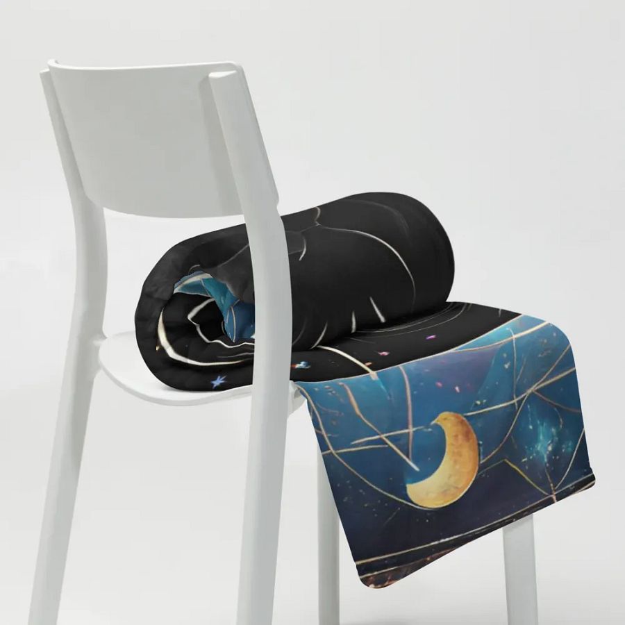 Cosmic Feline Dream Throw Blanket product image (9)