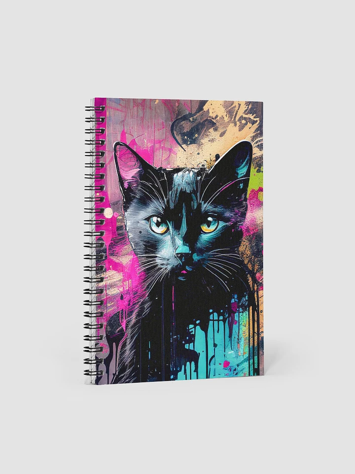 Graffiti Inspired Black Cat Spiral Notebook product image (1)