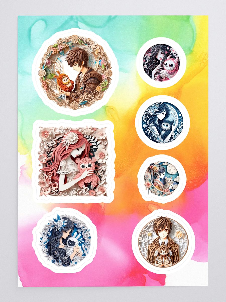 Whimsical Quilled Illustration Sticker Sheet product image (3)