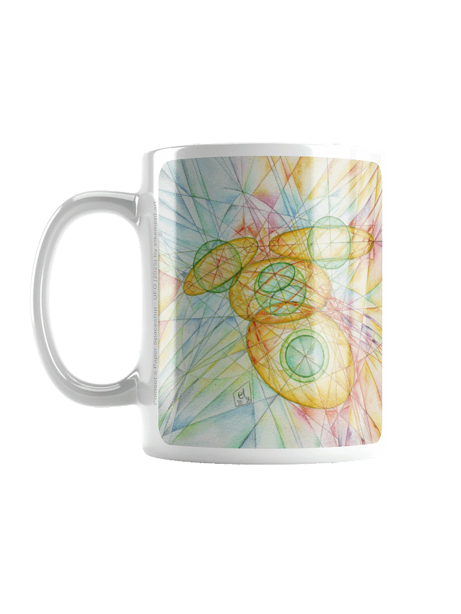 Poinsot's Paper Spaceship - Gyroscope Physics Geometric Drawings Mugs