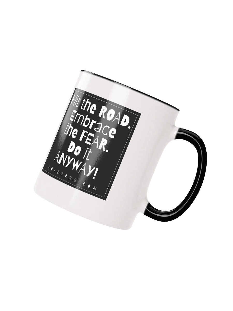EMBRACE THE FEAR • WHITE MUG • COLOURED HANDLE product image (2)