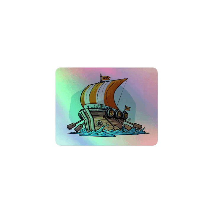 Viking bucket hat ship holographic sticker product image (1)