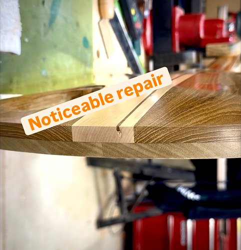 The router took a chunk out of the edge when I was cutting for the center line. I did a ham fisted repair but it’s ugly. I ho...