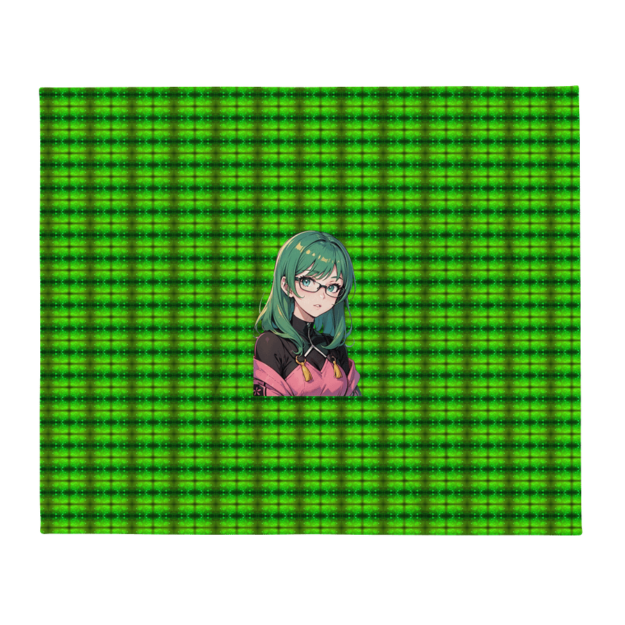 (Green WAIFU) K Throw Blanket product image (1)