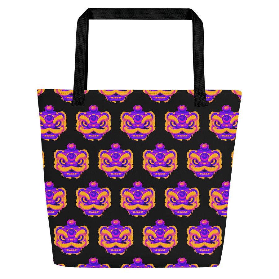 Dragon Head Mask Vivid Tote Bag - Black product image (1)