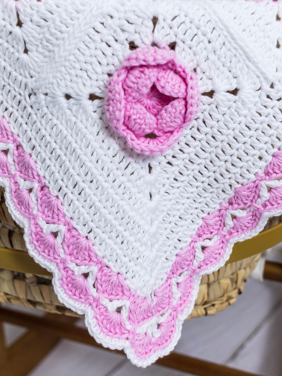 Crochet Pattern: Rose Baby Blanket product image (6)