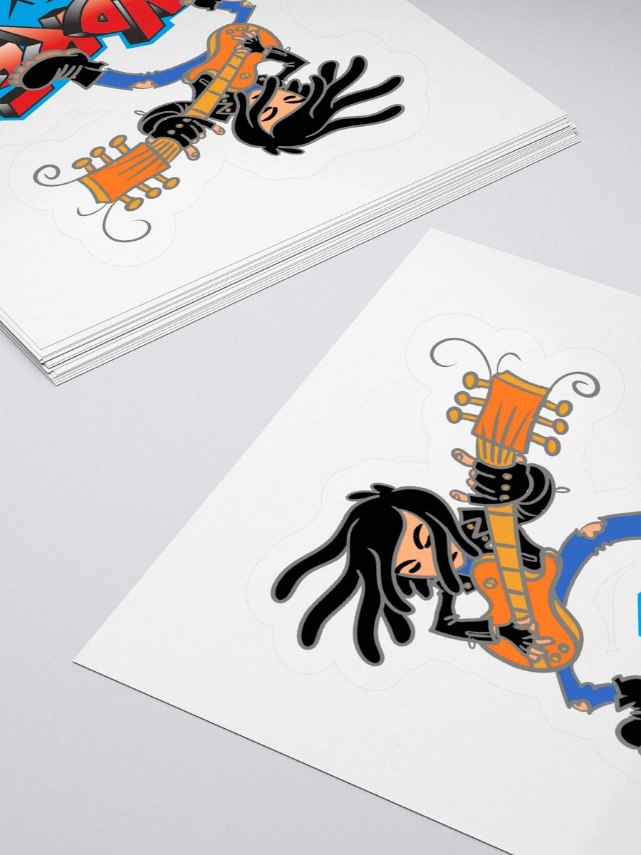 Rockin' Guitarist Kiss Cut Stickers product image (13)
