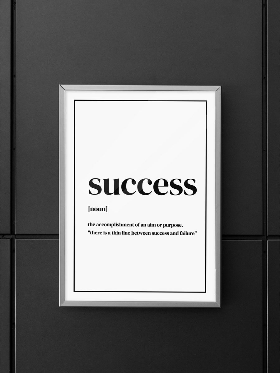 Modern Success Definition Poster, Minimalist Office Decor, Inspirational Quote Wall Art, Motivational Typography Print, Goal Achievement Art product image (5)