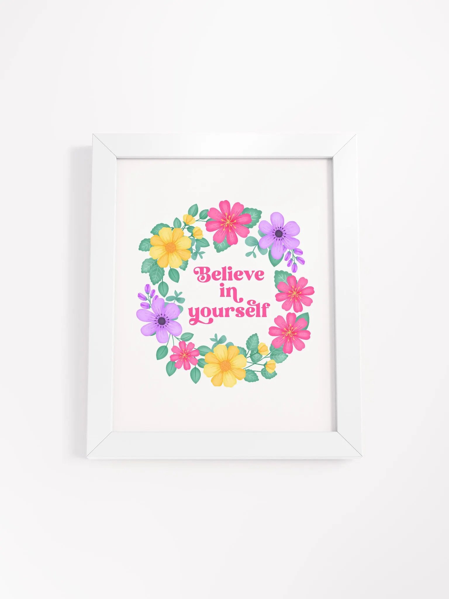 Believe in yourself - Motivational Wall Art White product image (4)