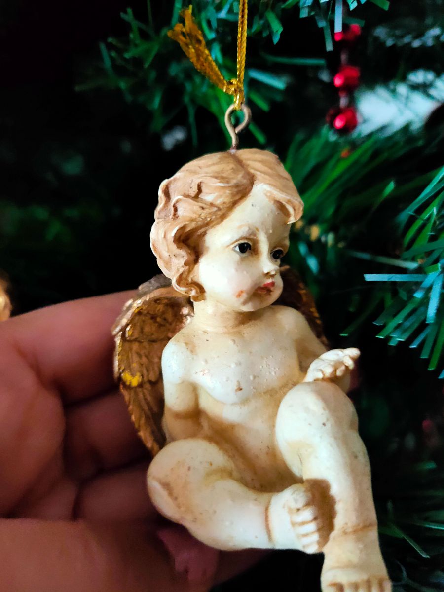 Anjo Vintage "Toque de Luz" para Árvore de Natal - Mão aberta product image (8)