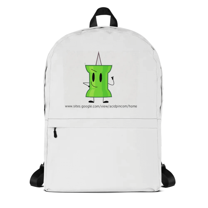 Acid pin and the website link backpack product image (1)