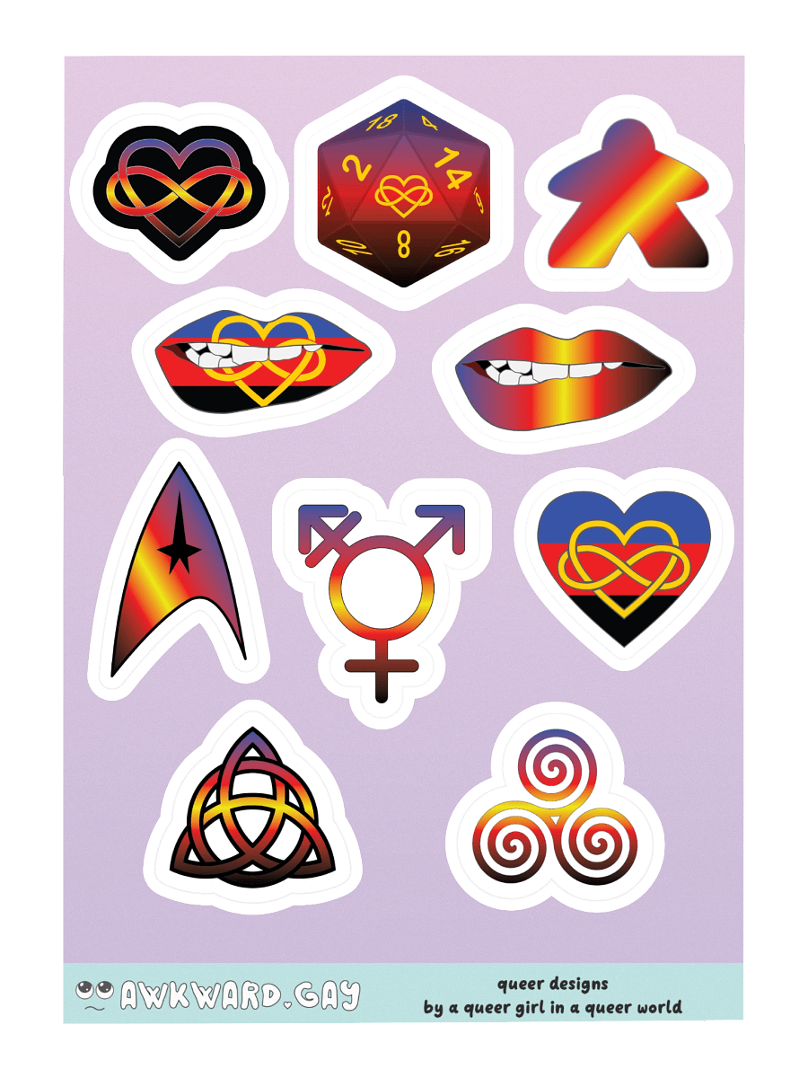 Polyamory Pride Mixed Designs Sticker Sheet product image (3)