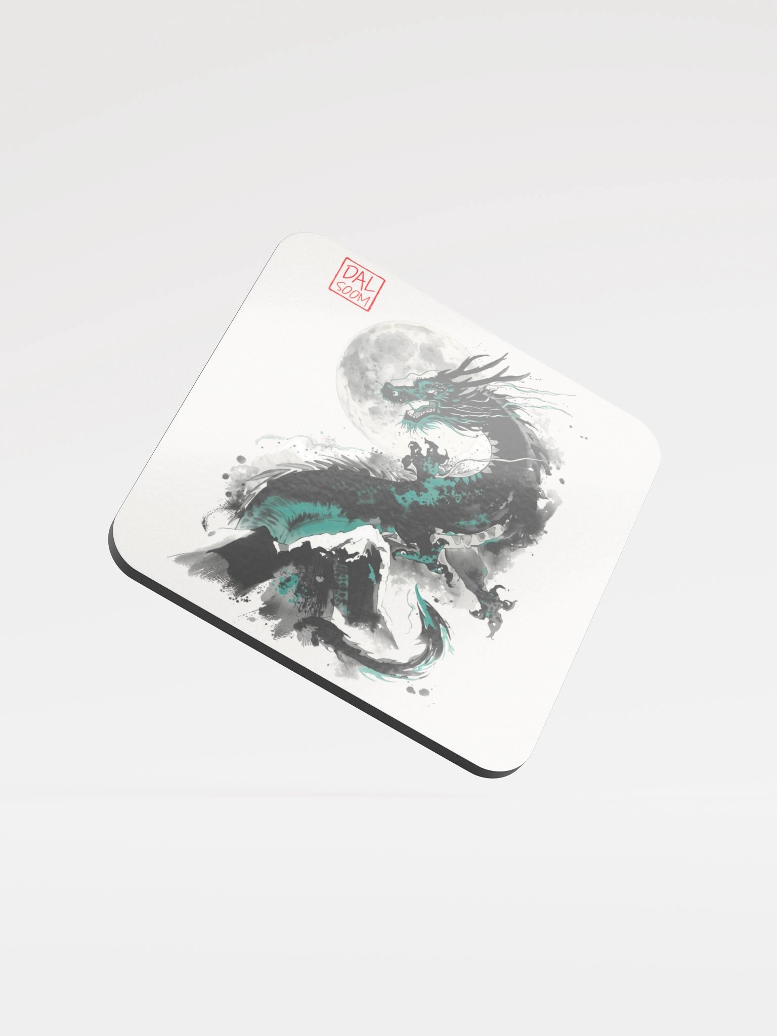 Moonlit Dragon Glossed Cork Coaster product image (3)