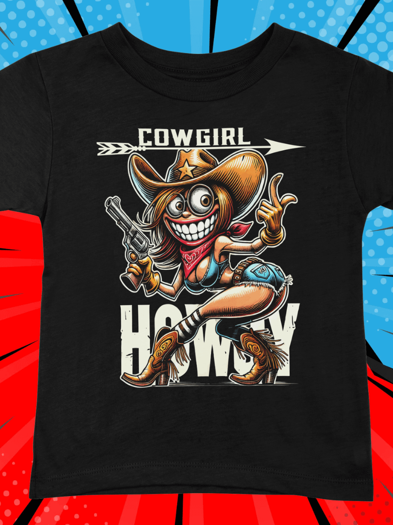 Wild West Cowgirl Cartoon T-Shirt product image (3)