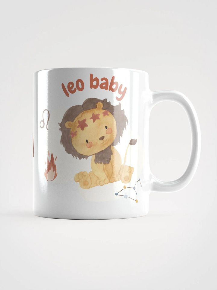 Leo Baby July 23 – August 22 WHITE GLOSSY MUG Baby Gift, New Mom Gift, Fun Astrology Gift product image (2)
