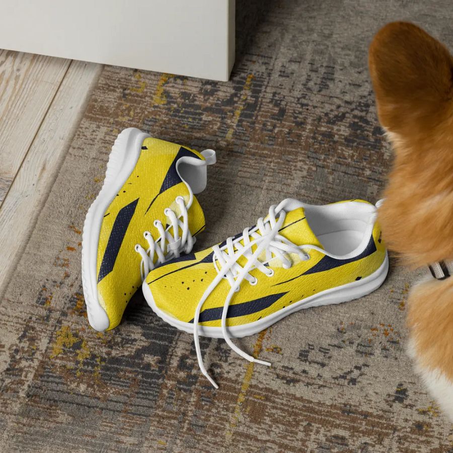 Yellow Abstract Men's Athletic Shoes #560 product image (6)