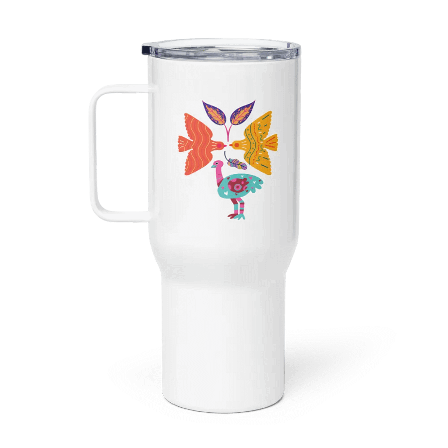 Symmetrical Abstract Bird design Travel Mug product image (1)