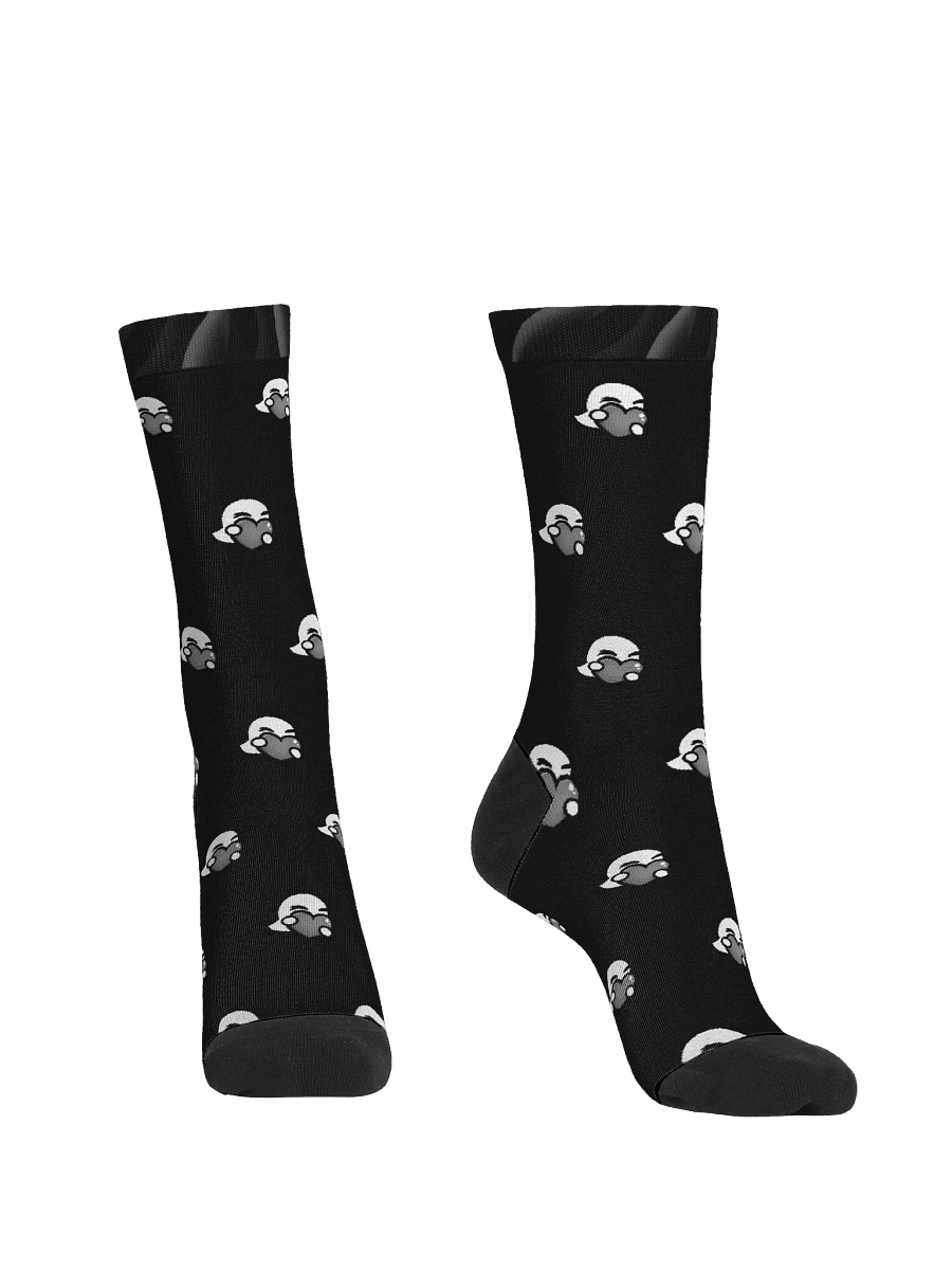 Heart Pattern Black Crew Socks product image (4)