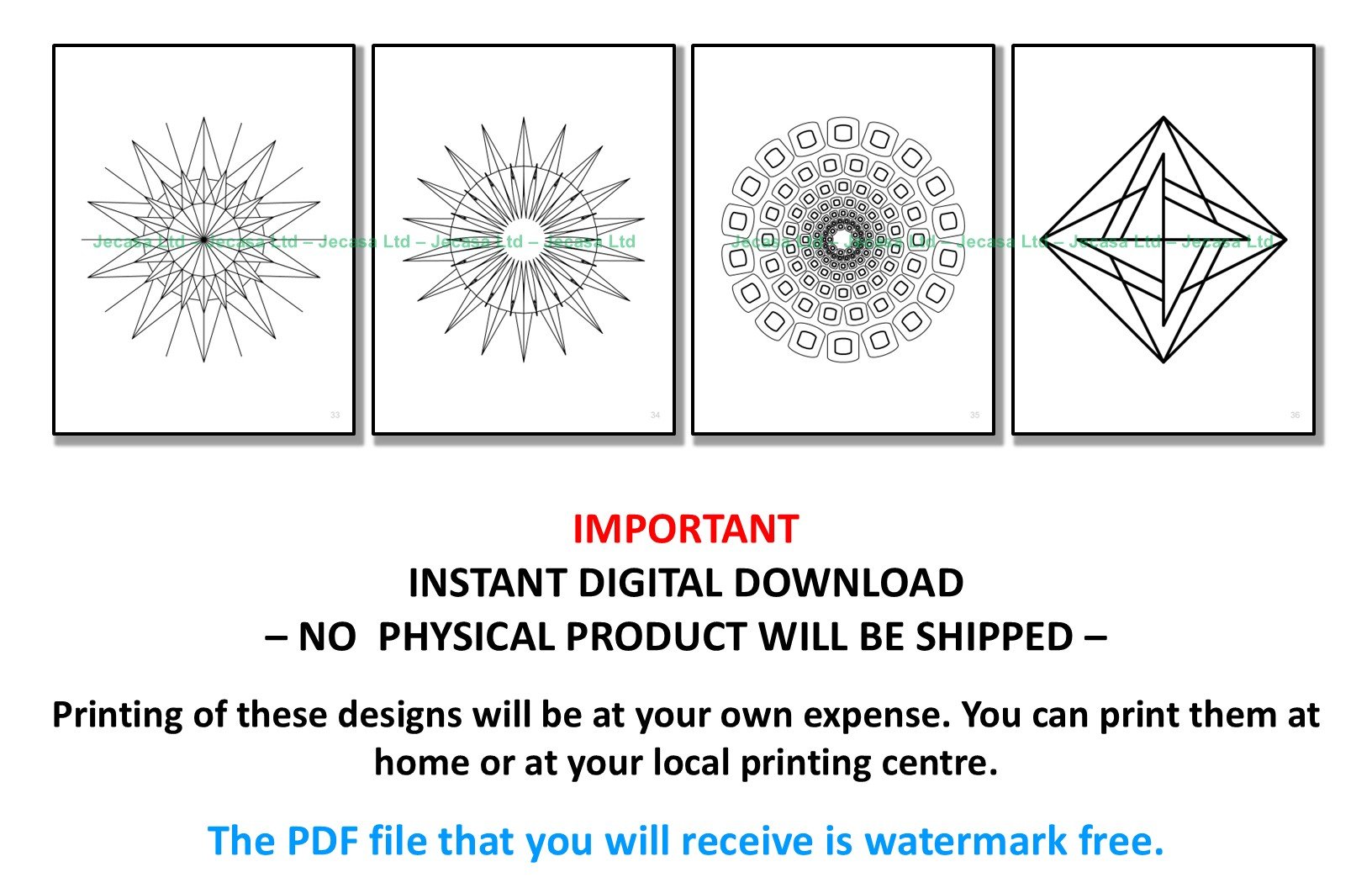 100 Geometric Mandala Coloring Pages | PDF | Digital File | Series GM2025 Vol. 2 product image (7)