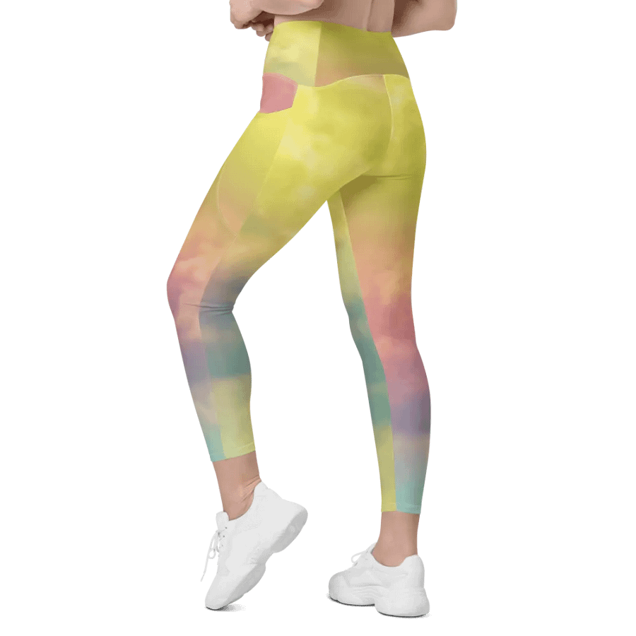 Blur cloud rainbow Design Leggings with Pocket - V12 product image (9)