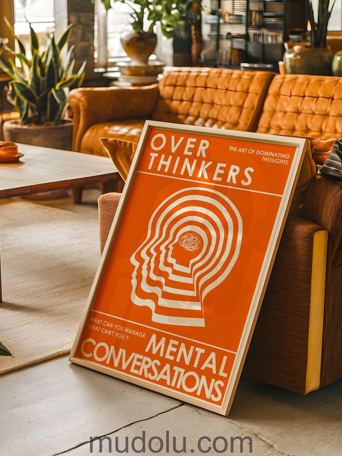 OverThinkers Wall art Poster Orange White product image (7)