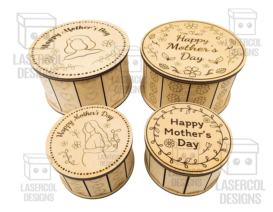 Mother's Day Gift Boxes (4 Styles, 2 Sizes) - Laser Cut Files product image (8)