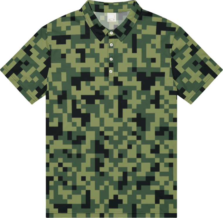 Military Green Camouflage Pixels Camo Pattern Polo Shirt product image (6)
