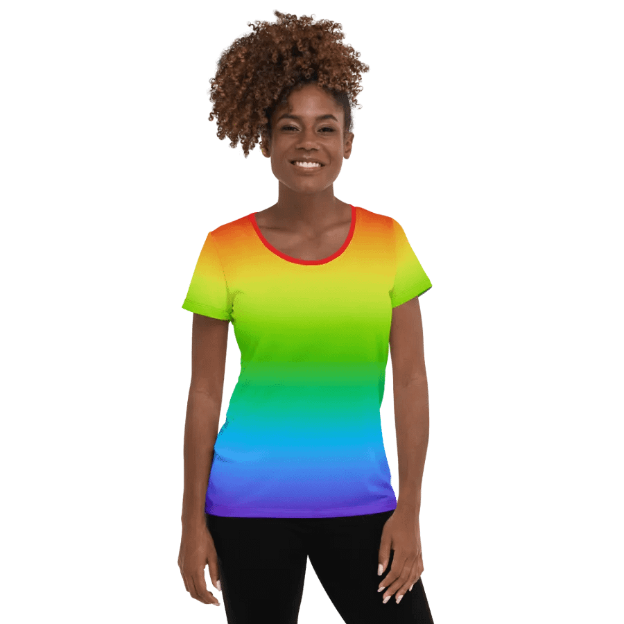 Rainbow Women's Athletic TShirt product image (8)