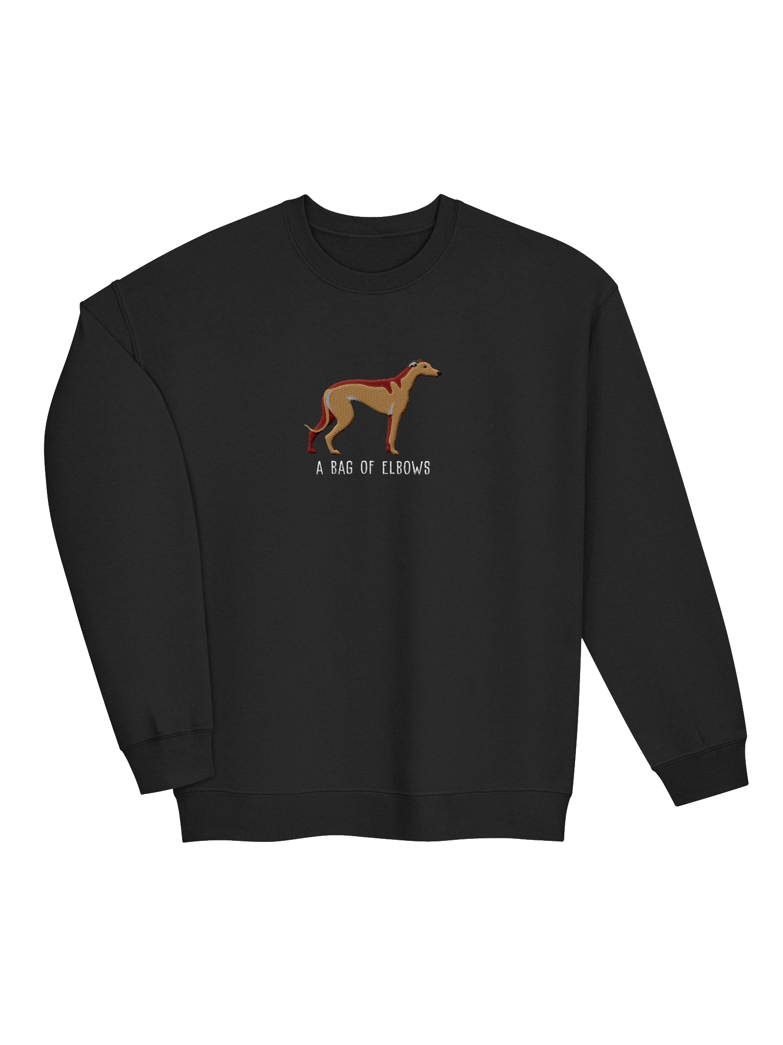 A Bag of Elbows Sweatshirt (Embroidered) of an English Greyhound(Tan 2) product image (13)
