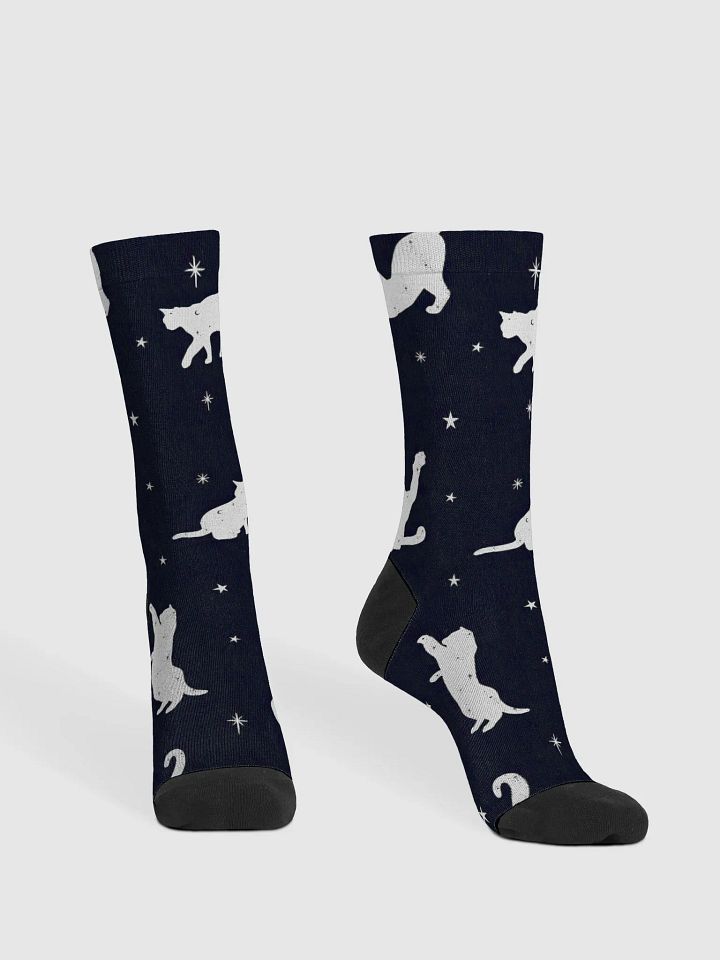 Starry Cats - Black - Crew Socks product image (2)