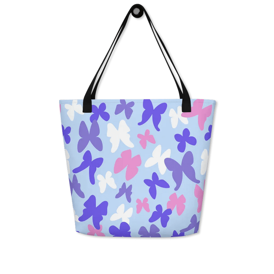 All-Over Print Large Tote Bag w/ Pocket - Butterflies product image (5)