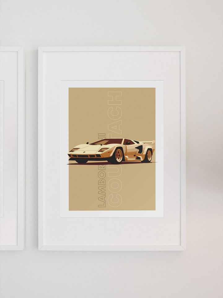 Lamborghini Countach Poster, Vintage Supercar Wall Art, Exotic Car Print, Classic Sports Car Decor, Retro Italian Automobile Illustration product image (1)