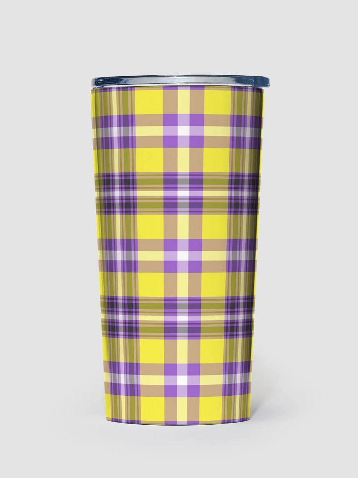 Yellow and Purple Plaid Travel Tumbler product image (2)