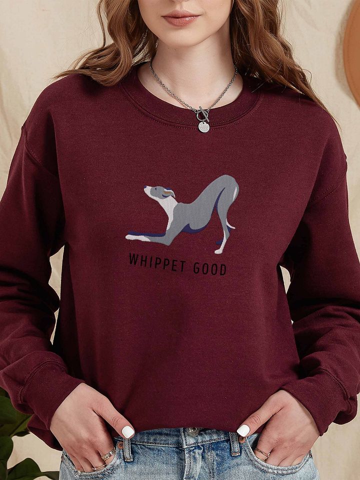 Whippet Good Sweatshirt (Embroidered) of a Whippet(Blue & White) product image (2)