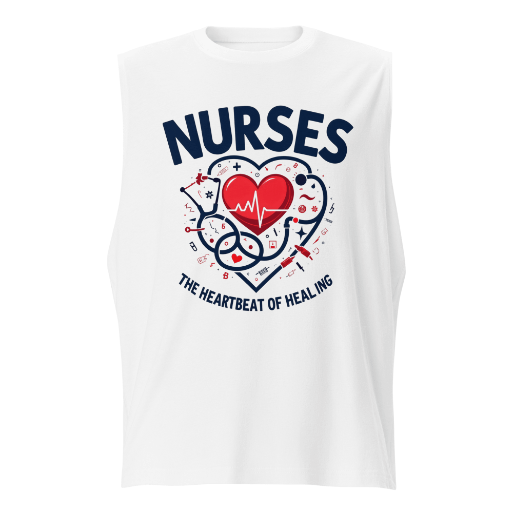 Heartbeat, Healing, stethoscope, nurses Muscle Tank product image (1)