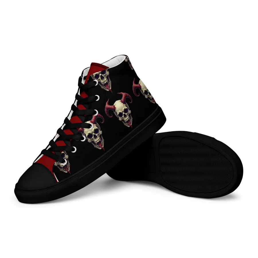 Hellfire Horn Skull High Top Canvas Shoes product image (12)