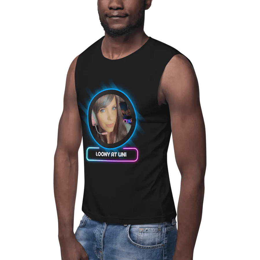 Loony Avatar Muscle Tank (purple wall square background) product image (7)