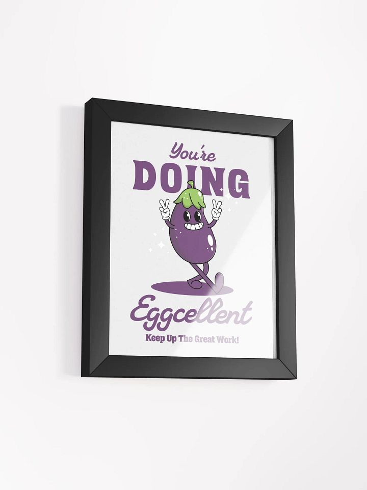 You're Doing Eggcelent Retro Eggplant Motivational Quote Framed Wall Art Print product image (10)