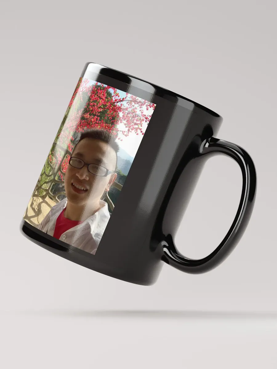 Black Glossy Mug:flower and mountain product image (3)