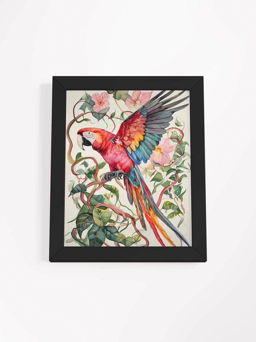 Vibrant Watercolor Parrot Perched Poster product image (2)